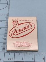 Vintage Matchbook Ronnie’s Restaurant Bake Shop &amp;  Deli Orlando,Fl gmg unstruck - £9.87 GBP