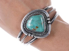 Vintage Navajo Sterling and turquoise bracelet h - $282.15