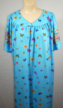 Metropolitan Vtg Womens House Dress Pullover Blue Butterflies Medium - £11.78 GBP
