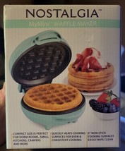 New in Box Sealed Nostalgia My Mini Waffle Maker Teal - B3 - $14.84