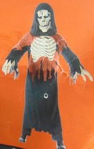 Boys Skeleton Extreme Reaper Hooded Robe, Mask, Hands Halloween Costume-... - £15.57 GBP