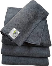 Microfiber Cloth - 4 pcs - 40x40 cms - 340 GSM Grey- e Towels for Car Bi... - $24.74