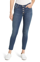 NWT $225 Hudson Size 29 Natalie Midrise Skinny Corp Button Front Jeans - £91.00 GBP