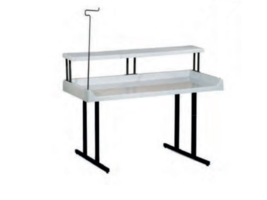 Fiberglass Folding Table TFD 305 with TFD 5&#39; Shelf and TR-2F Hanging Hooks - $1,868.13