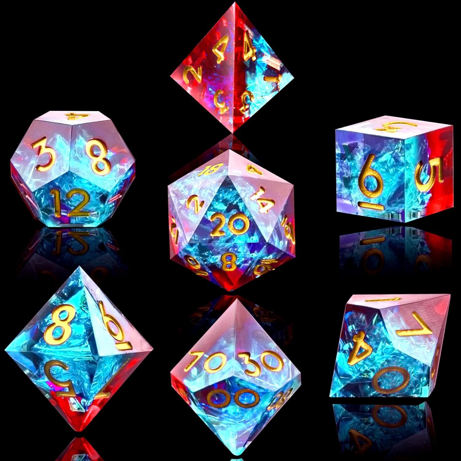 Primary image for 7-Die Dnd Dice Set Handmade Sharp Edge Polyhedral Dice For Dungeons And Dragons 