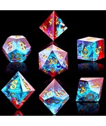 7-Die Dnd Dice Set Handmade Sharp Edge Polyhedral Dice For Dungeons And ... - £23.52 GBP