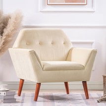 32&quot; Wide Tufted Armchair Polyester- Beige - £178.72 GBP