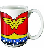Wonder Woman 19351 Uniform Logo Coffee Mug Tea Cup 12 oz Ceramic White - $22.77
