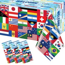 3 Pack International Flag Tablecloths Disposable World Flag Table Cover Rectangl - $16.99