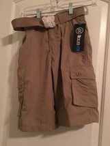 Street Rules Boys Khaki  Cargo Shorts Belted w Pockets Choose Your Size - $20.97+