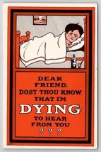 Angry Boy In Bed Dying To Hear From You To Long Pine NE Postcard A35 - £5.46 GBP