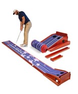 Golf Putting Mat with Ball Return - 9.5ft Portable Practice Putting Gree... - $8,723.38 MXN