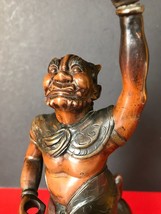 Antique Japanese Late Edo Period Bronze of Oni (Demon Ghost) Holding a Glass Bal - £727.28 GBP