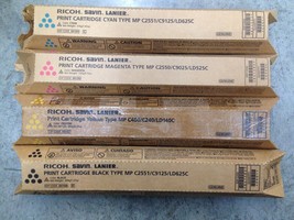 OEM SEALED Ricoh Savin Lanier Magenta x2,Yellow x2,&amp; Cyan MP C2551/C9125... - £109.82 GBP