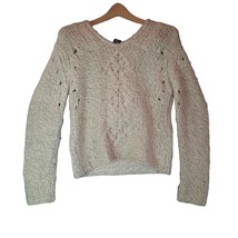Gap Womens sweater M relaxed wool cable knit Chunky Vanilla Girl Y2K Cream - £15.98 GBP