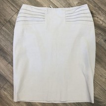 Alfani Women&#39;s Skirt Light Gray Size 8 Pencil Stretch Back Zip Pleat Detail - £11.18 GBP
