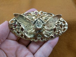 (b-fair-4-1) Girl Lady fairy butterfly pixie butterfly wings brass pin pendant - £18.71 GBP