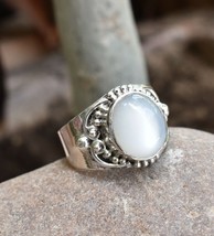 925 Sterling Silver MoonStone Sz 2-14 Oval Wedding Ring Women Her Gift GRS-1461 - £68.87 GBP