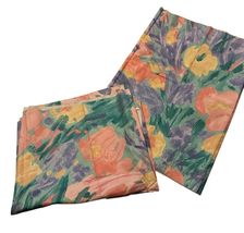 Vintage Upholstery Fabric Remnants Lot Floral Pastel Brushstroke Decor C... - $10.88