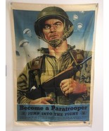 BECOME A PARATROOPER ARMY 1940s WW2 Recruitment Poster Flag Wall Tapestr... - $28.66