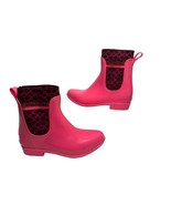 COACH Pink Rubber Logo Rain Boots Size 7 - $19.75