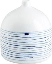 Vase Cyan Design Whirlpool White Blue Ceramic - £357.24 GBP