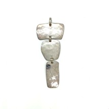 Vintage Sterling Signed 925 RLM Studio Hammered Modern Shape Link Dangle Pendant - £58.26 GBP