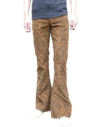 Men&#39;s RETRO FLARES Paisley brown Corduroy PANTS Retro Hippie Psych Bell ... - $64.90