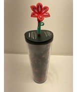 NEW 2022 Christmas Starbucks Tumbler Woodland Berry 24 oz With Flower St... - £19.42 GBP