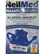 NeilMed NasaFlo Neti Pot with 50 Premixed Packets (Firm Blue Pot) - $13.47 CAD
