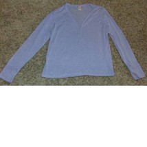 Womens Pajama Top Victoria&#39;s Secret Purple Long Sleeve V-Neck Button Shi... - £14.69 GBP