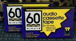 Audio Cassette Tapes Lot of 2 Unopened 60 Minute Low Noise - £3.94 GBP