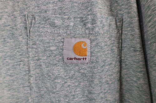 Vtg Carhartt Mens XL Faded Spell Out Heavyweight Pocket T-Shirt Heather Green Item image 4