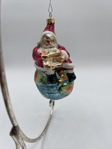 Vintage Christopher Radko "On Top Of The World" 1995~Glass Christmas Ornament - $28.71