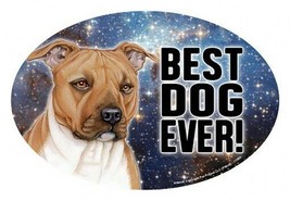 Pitbull tan BEST DOG EVER! Oval 4&quot;x6&quot; Fridge Car Magnet Large Size USA M... - $5.89