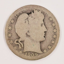 1909-O 25C Barber Quarter in About Good AG Condition, Nice 4 Digit Date - £55.38 GBP
