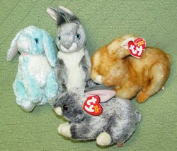 Ty B EAN Ie Babies Bunny Lot Minksy Smokey Spring Hopper Rabbit Plush Stuffed Toys - £8.88 GBP