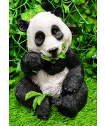 Ebros Giant Panda Bear Cub Eating Bamboo Leaves Figurine With Glass Eyes - $45.09 CAD