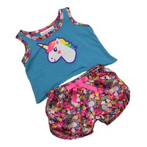 Build A Bear Pajamas PJ Set Top And Shorts Hearts Unicorns Rainbows Candies BFF - £11.95 GBP