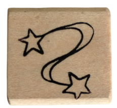 Magenta Rubber Stamp Shooting Stars Ribbon Night Sky Card Making Craft Design - £5.50 GBP