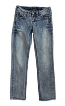 Silver Womens Size 24 (26 X 28) Aiko Mid Straight Denim Jeans Distressed Ripped - £10.59 GBP