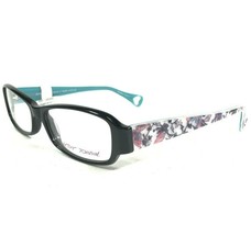 Betsey Johnson BJ0124 01 RAVEN Eyeglasses Frames Black Blue Floral 51-15... - $93.29