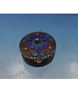 Asian .950 Silver Pill Box with Multi-Colored Enamel 5/8&quot; x 1&quot; .43 ozt. ... - €93,29 EUR