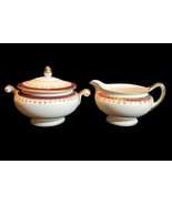 Cream &amp; Lidded Sugar Bowl Set Cardinal by Homer Laughlin Eggshell Nautilus - $40.74