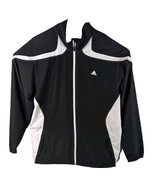 ADIDAS Track Jacket Mens Size XL Black and White 3 Stripes Light - $35.64