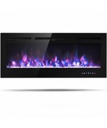 50 Inch Recessed Electric Insert Wall Mounted Fireplace with Adjustable ... - £280.86 GBP