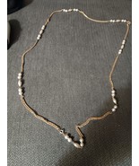 Vintage Sarah Coventry Faux Pearl &amp; Gold Tone Chain Necklace - $475.98 MXN
