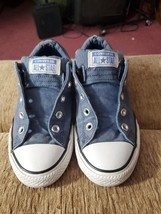Chuck Taylor Kid&#39;s Shoes 4 All-star Shoreline Slip Washed In Blue white ... - $346.15 MXN