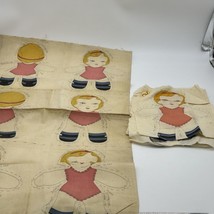 Cloth Stuffed Doll Pattern Blonde Red Jumper Vintage - $18.99