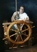 NEW 36 inches Pirates wonderful home decor Ship Wheel Wooden Captain Boat Gaston - £107.91 GBP